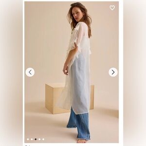 Altar'd State  IVORY SHEER KIMONO SHORT SLEEVE SIZE L NWT